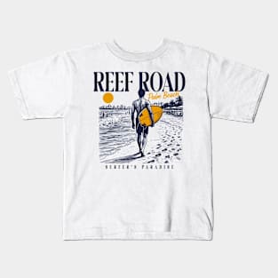 Vintage Surfing Reef Road, Palm Beach, Florida // Retro Surfer Sketch // Surfer's Paradise Kids T-Shirt